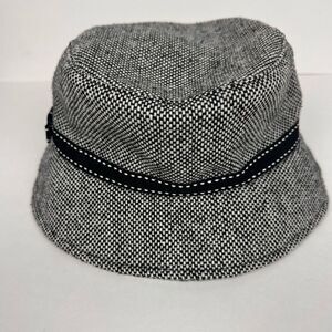 Nine West Nine & Co Women's Bucket Hat Black & White Tweed with Grosgrain Ribbon
